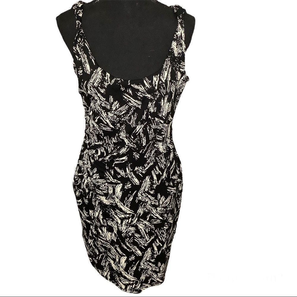 NEW! AnnTaylor Black/White Strap Bodycon Fitted Dress Size 4
